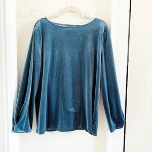 Velvet Pleat Sleeve Top by Ann Taylor